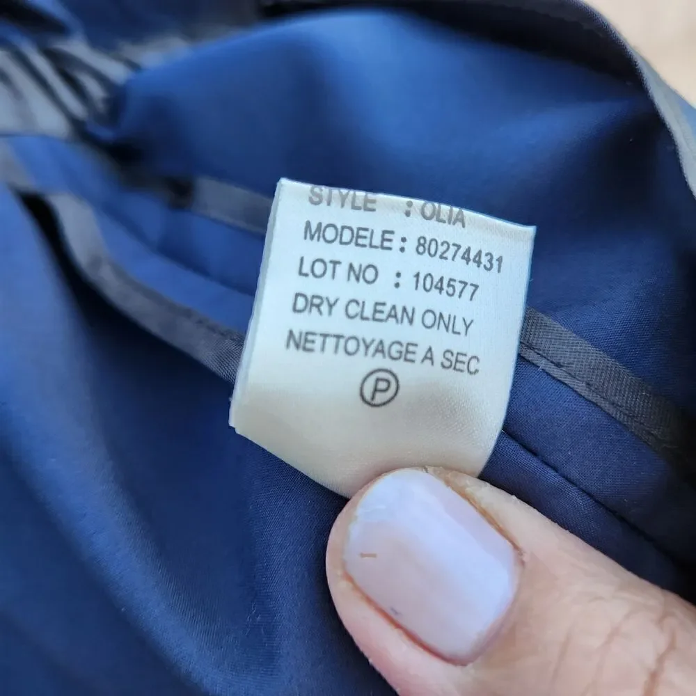 Theory navy hooded belted jacket